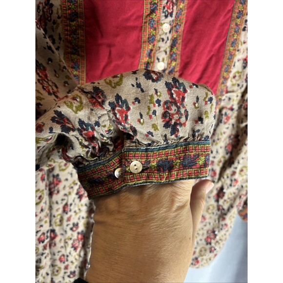 Ulla Popken 16 18 Colorful  Floral Peasant Boho Hippie Retro Artsy Casual Tunic - Picture 4 of 6